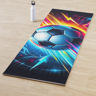 Futuristischer elektrischer Fußball Blitz Yogamatte