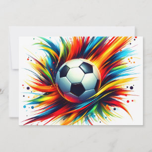 Futuristischer Fußball Splash Soccer Ball Abstract Feiertagskarte