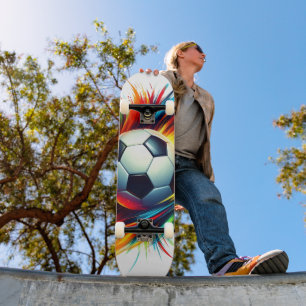 Futuristischer Fußball Splash Soccer Ball Abstract Skateboard