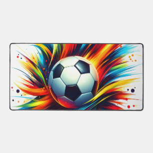 Futuristischer Fußball Splash Soccer Ball Abstrakt Schreibtischunterlage