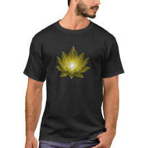 Futuristischer goldener Kristalllotus • Sci-Fi Ene