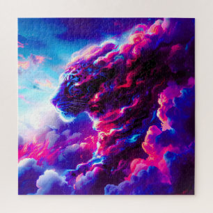 Futuristischer kosmischer Neon-Leopard