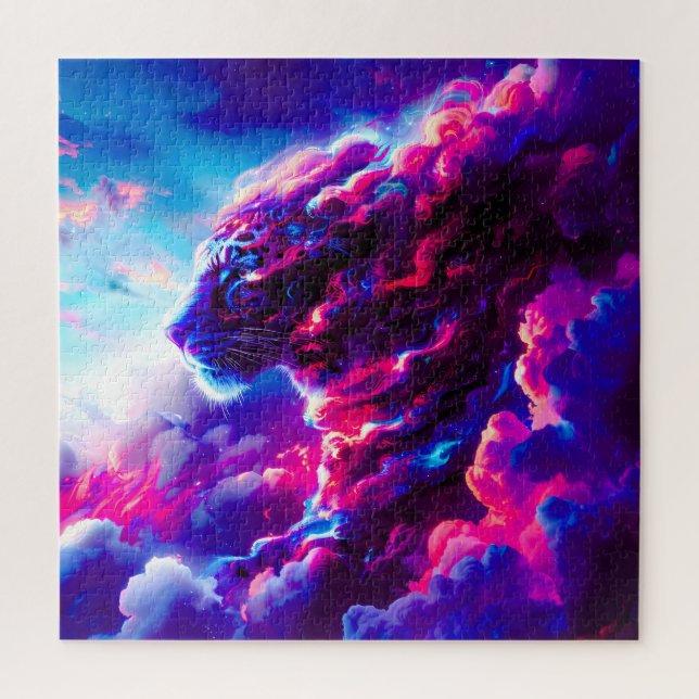 Futuristischer kosmischer Neon-Leopard  (Vertikal)