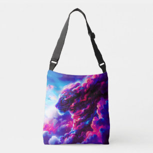 Futuristischer kosmischer Neon-Leopard  Tragetaschen Mit Langen Trägern