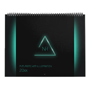 Futuristischer Kunstillustrationskalender Kalender