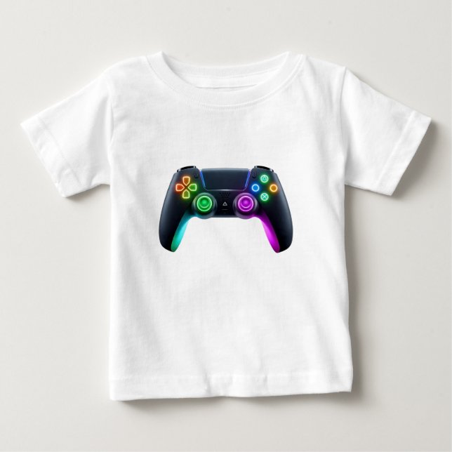 Futuristischer Neon Gaming Controller Logo-T - Shi Baby T-shirt (Vorderseite)