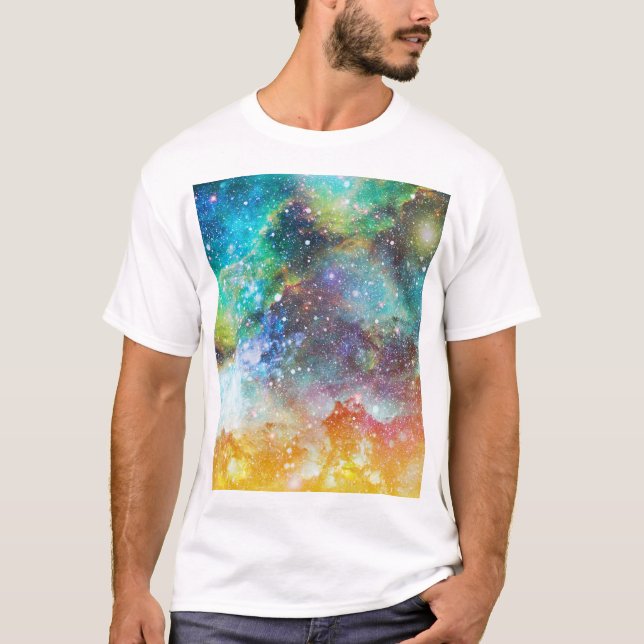 Futuristischer Raum, nebeliger Hintergrund. T-Shirt (Vorderseite)
