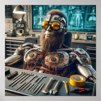 Futuristischer Roboter-Ingenieur Poster