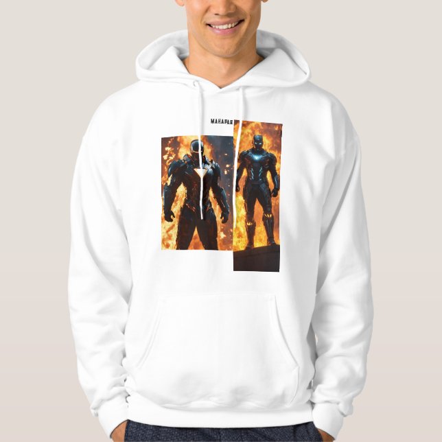 Futuristischer Schwarzeisermann Hoodie (Vorderseite)