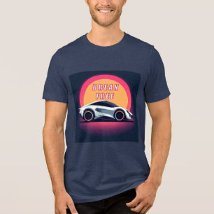Futuristischer Sportwagen und Motivationszitat Tri-Blend Shirt