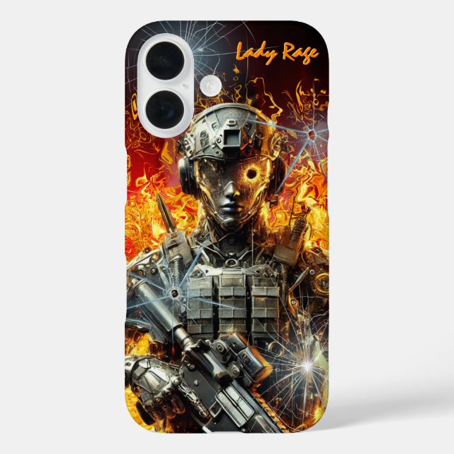Futuristischer taktischer Soldat iPhone 16 Hülle (Rückseite)