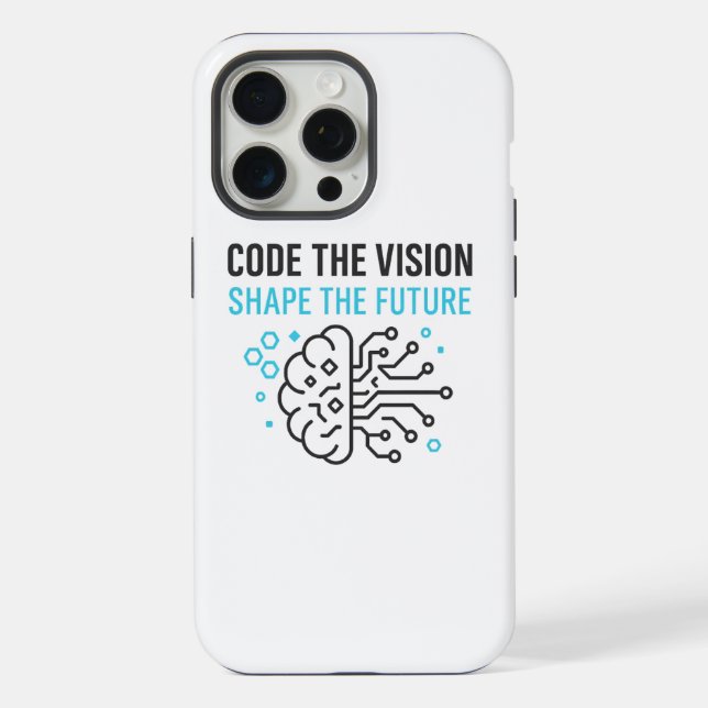 Futuristischer Tech-Visionär: Abstrakter Binärcode iPhone 15 Pro Max Hülle (Rückseite)