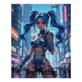 Futuristischer Teenager-Krieger Poster