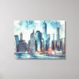 Futuristisches Abstrakte von New York City Leinwanddruck