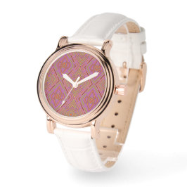 Futuristisches abstraktes rosa lila Muster Armbanduhr