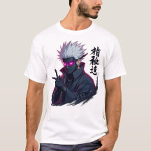 Futuristisches Anime Ninja mit leuchtendem Cyber-V