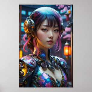 Futuristisches Anime-Zeichen Poster