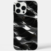 Futuristisches Black Gloss 3D Wave Muster