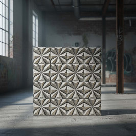 Futuristisches Chrom-Relief Silber #18 ID1227 Fliese