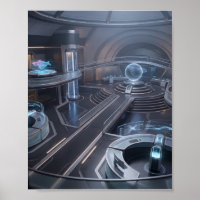 Futuristisches Cyber-Gaming-Kommandozentrum