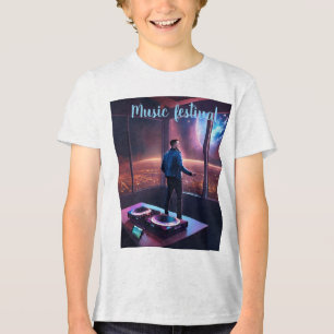 Futuristisches DJ-Konzert mit Marsblick Tri-Blend Shirt