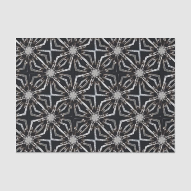 Futuristisches Industrial Print Muster Seidenpapier (Vorderseite)