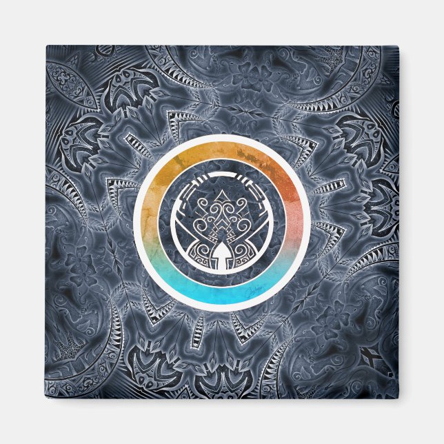 Futuristisches Kaleidoskopmuster Magnet (Vorne)