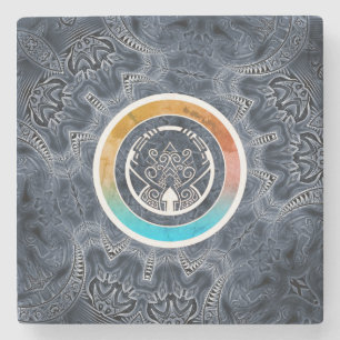 Futuristisches Kaleidoskopmuster Steinuntersetzer