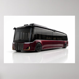 Futuristisches Luxus-Autonomes-Shuttle-Elektrofahr Poster