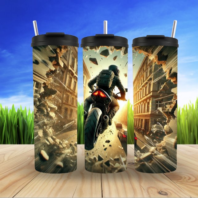 Futuristisches Motorrad mit LED-Leuchten Thermosbecher (Von Creator hochgeladen)