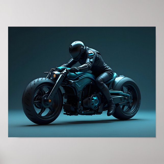 Futuristisches Motorrad Poster (Vorne)