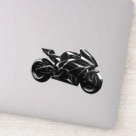 Futuristisches Motorrad Schwarz Weiß Vektor  Aufkleber