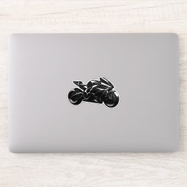 Futuristisches Motorrad Schwarz Weiß Vektor  Aufkleber