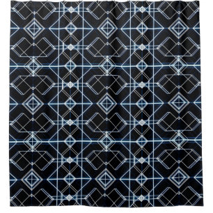 Futuristisches Neon Grid Muster Duschvorhang