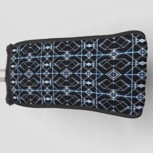 Futuristisches Neon Grid Muster Golf Headcover