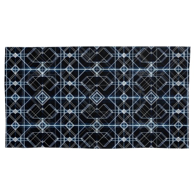 Futuristisches Neon Grid Muster Kissenbezug (Vorderseite)