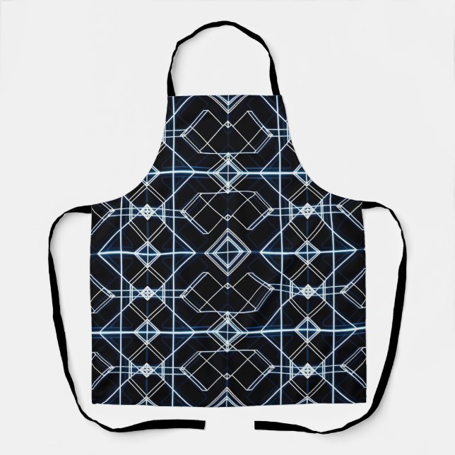 Futuristisches Neon Grid Muster Schürze (Vorderseite)
