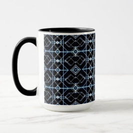 Futuristisches Neon Grid Muster Tasse
