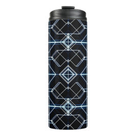 Futuristisches Neon Grid Muster Thermosbecher