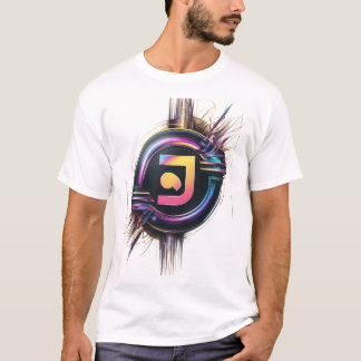 Futuristisches Neon-Tech-Logo - Printwerbung für d T-Shirt