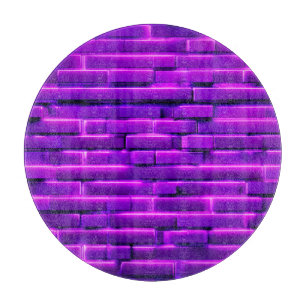 Futuristisches Neon-Ziegelwand-Design Schneidebrett