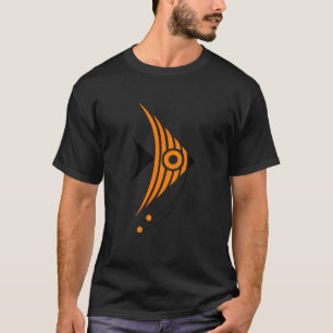 Futuristisches orange neon Fischplakat – Leuchtend T-Shirt