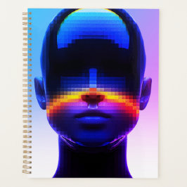 Futuristisches Pixel Art Portrait - Digitales Abst Planer