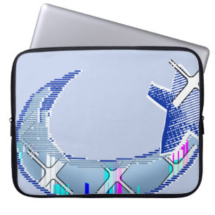 Futuristisches Pixel-Muster abstraktes Laptop-Case Laptopschutzhülle