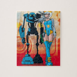 Futuristisches Puzzle mit Geschenkboxen