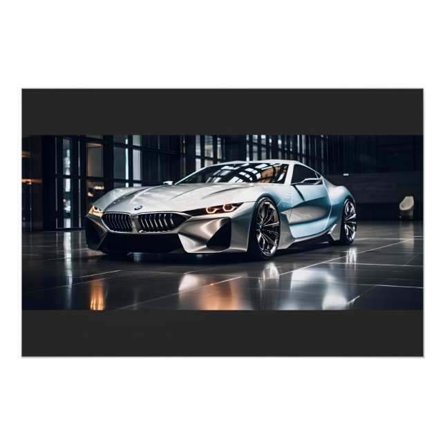 Futuristisches Race Car Aluminium Poster - Hochwer (Vorderseite)
