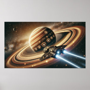 Futuristisches Raumschiff Poster