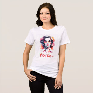 Futuristisches Retro-Frauenportrait Tri-Blend Shirt