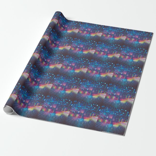 Futuristisches Retro: Neongeometrie der 80er Jahre Geschenkpapier (Ungerollt)