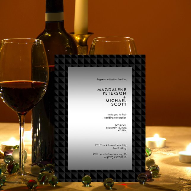 Futuristisches Schwarzes Polygon Shape Muster Hoch Einladung (Von Creator hochgeladen)